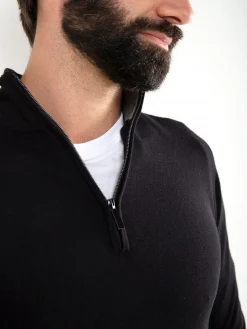 Camisola malha preta com fecho