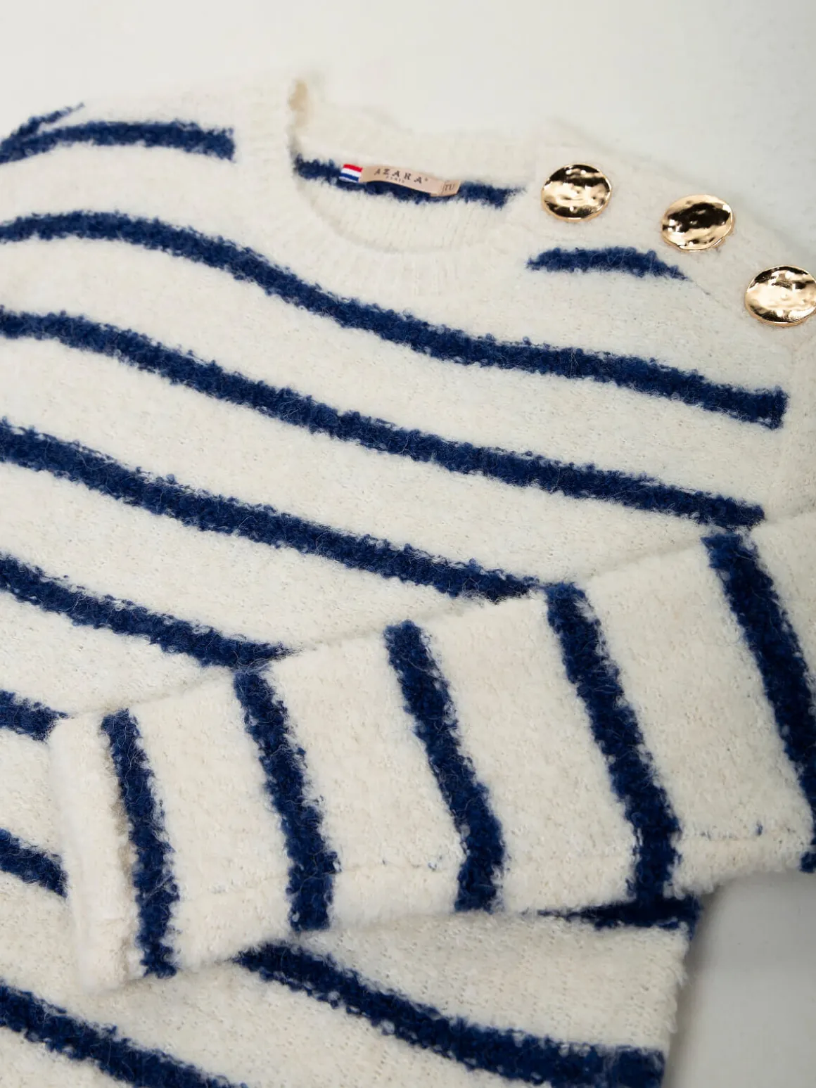 Camisola malha riscas mistura lã