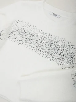 Camisola malha suave com lantejoulas