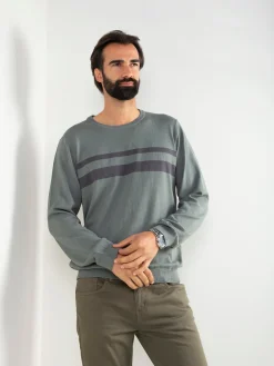 Camisola malha verde com detalhe