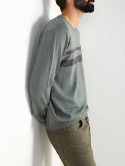 Camisola malha verde com detalhe