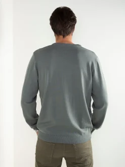 Camisola malha verde com detalhe