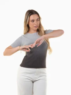 Camisola manga curta com degradê