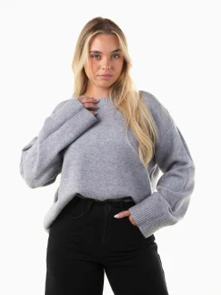 Camisola oversized malha decote redondo