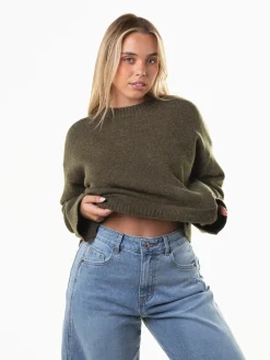 Camisola oversized malha decote redondo