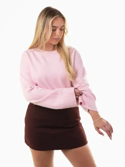 Camisola oversized malha decote redondo