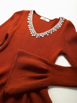 Camisola peplum malha canelada