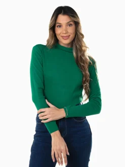 Camisola polar fina com gola subida