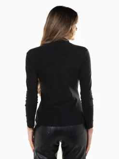 Camisola polar fina com gola subida