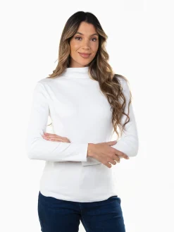 Camisola polar fina com gola subida