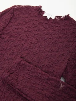 Camisola renda manga comprida