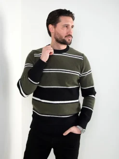 Camisola às riscas mistura viscose