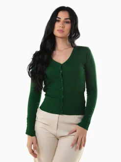 Cardigan com decote V