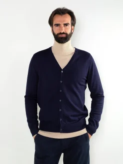 Cardigan com gola em V