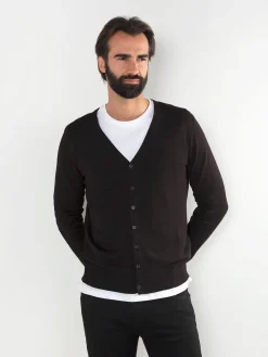 Cardigan com gola em V