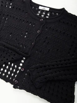 Cardigan de malha perfurada