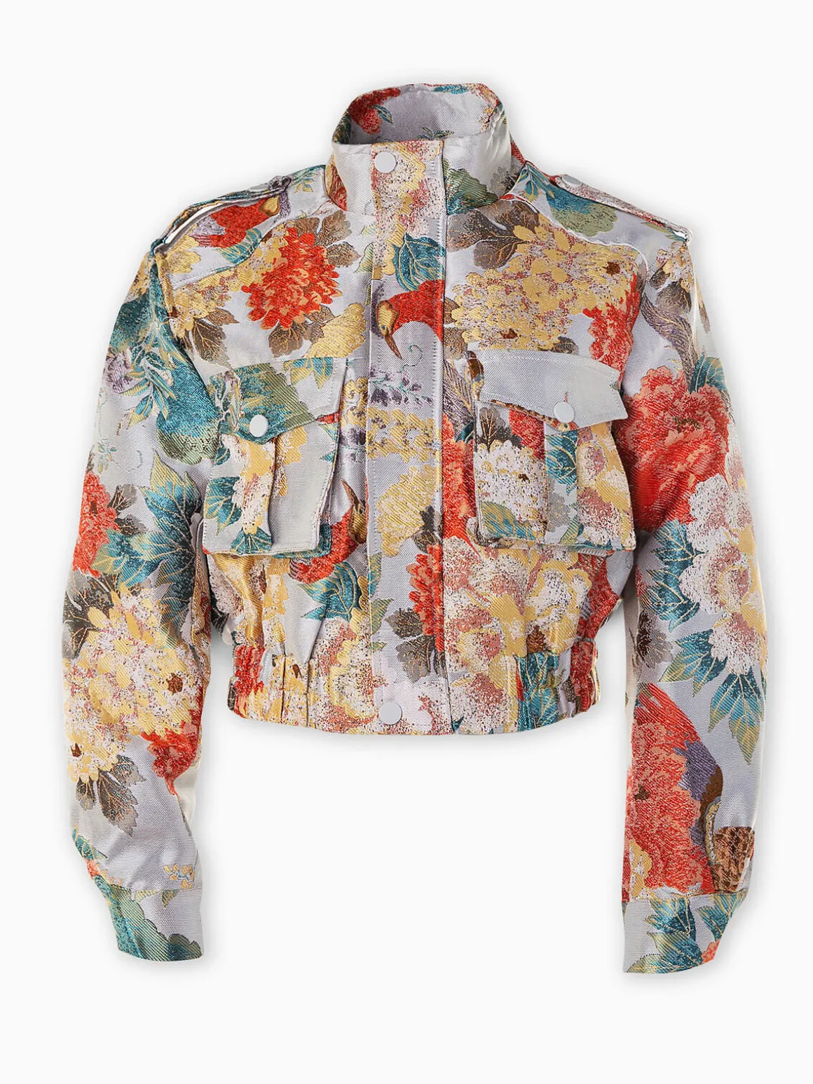 Casaco bomber jacquard cinza