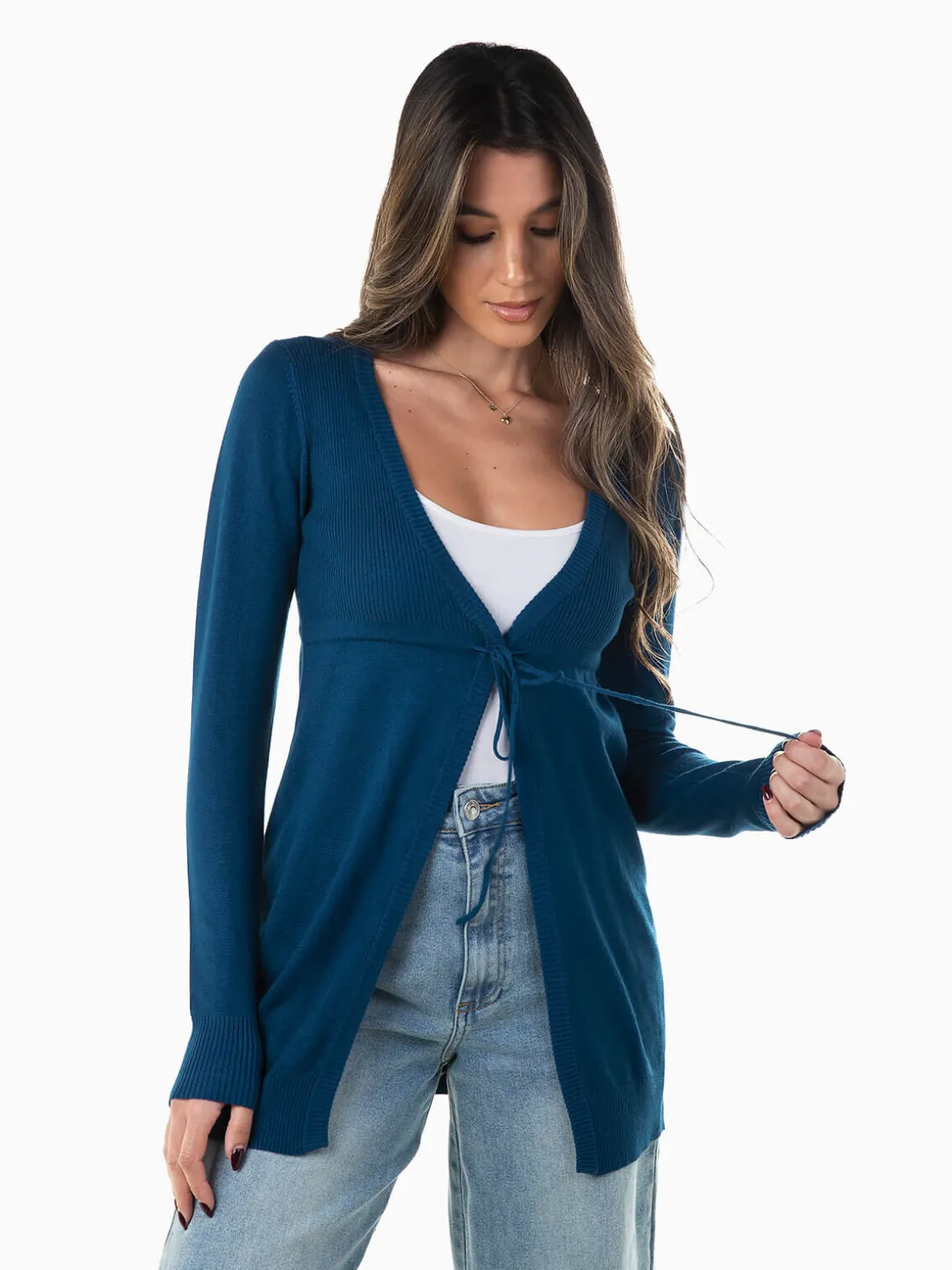 Casaco comprido de malha