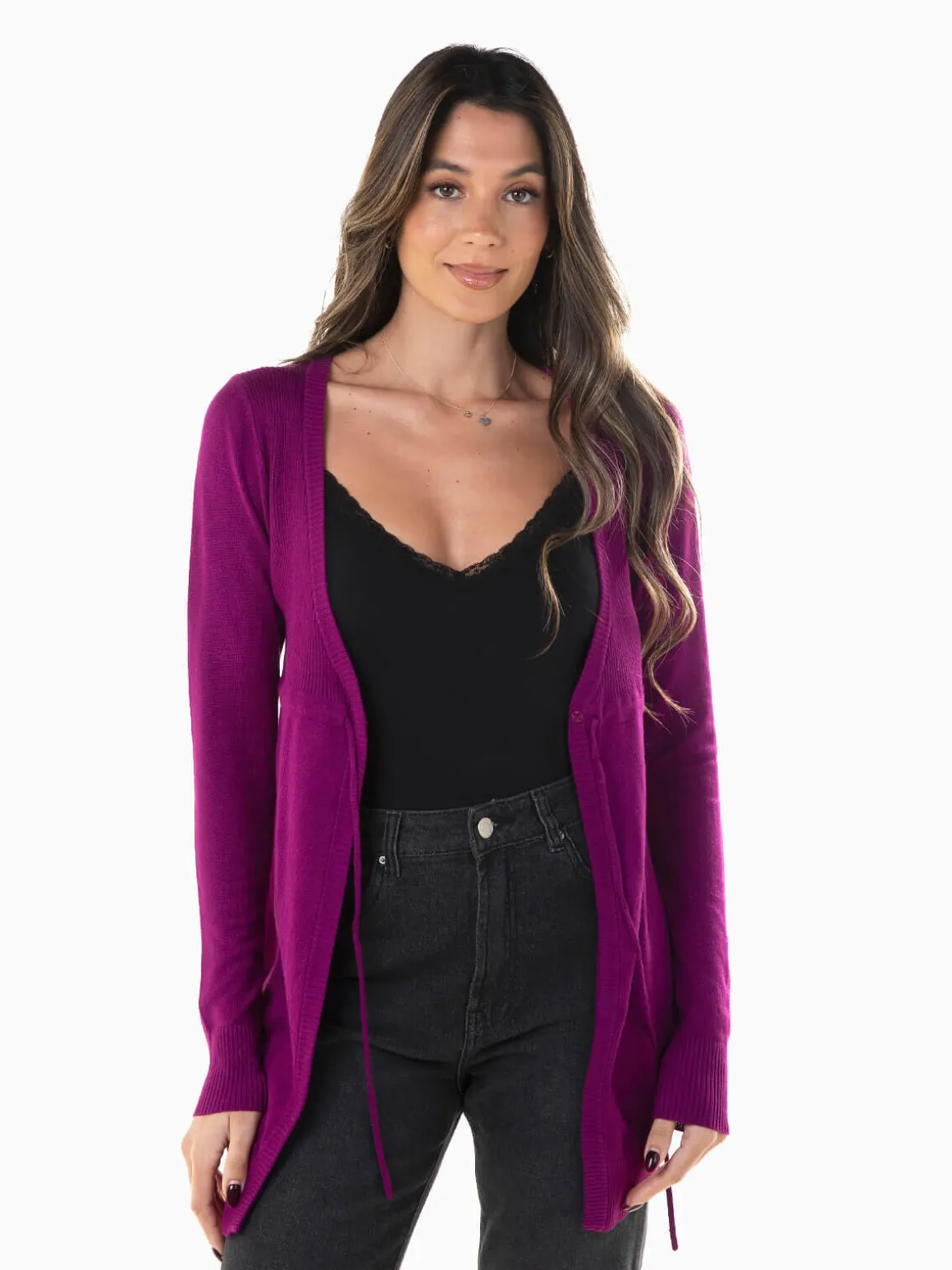 Casaco comprido de malha