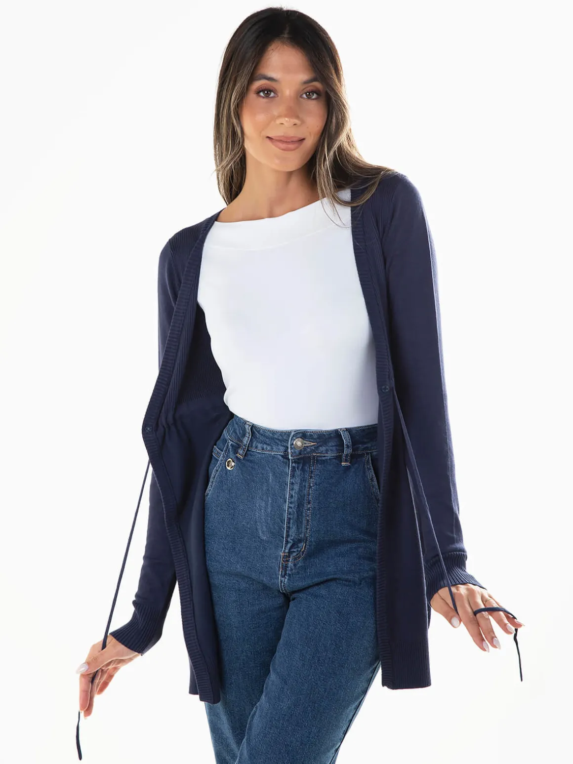 Casaco comprido de malha