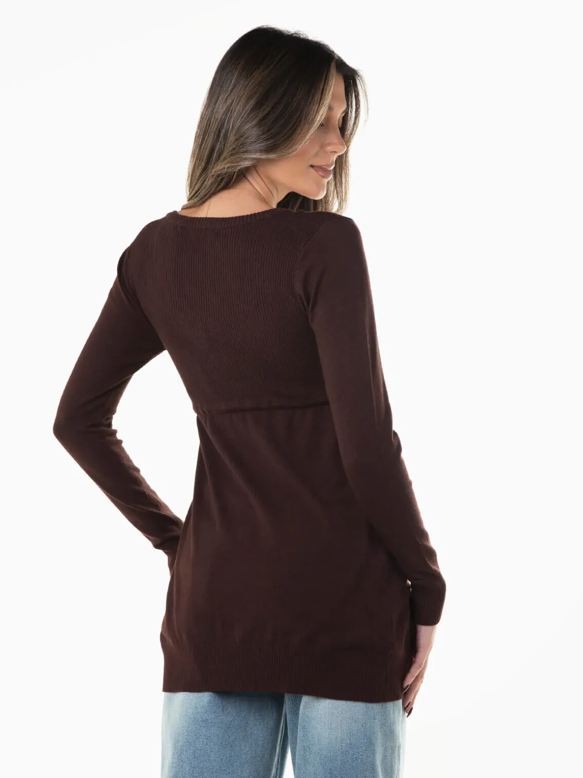 Casaco comprido de malha