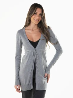 Casaco comprido de malha