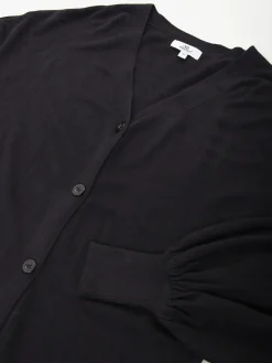 Casaco de malha comprido manga abalonada