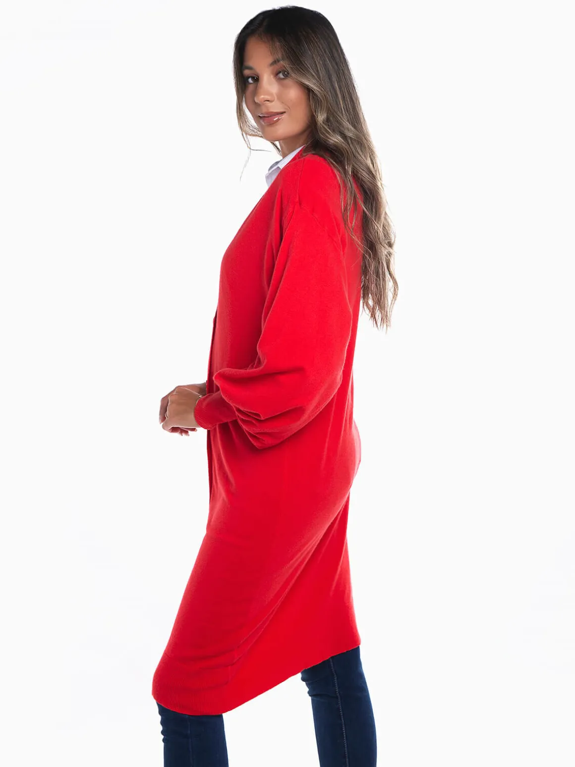 Casaco de malha comprido oversize