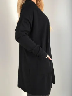 Casaco de malha estruturada com bolsos