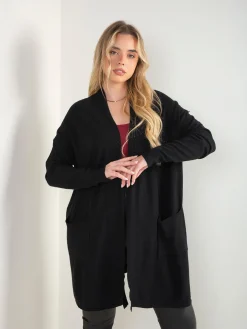 Casaco de malha estruturada com bolsos