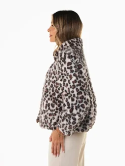 Casaco de pelo animal print