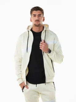 Casaco desportivo color block com capuz