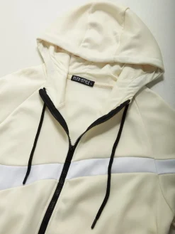 Casaco desportivo color block com capuz