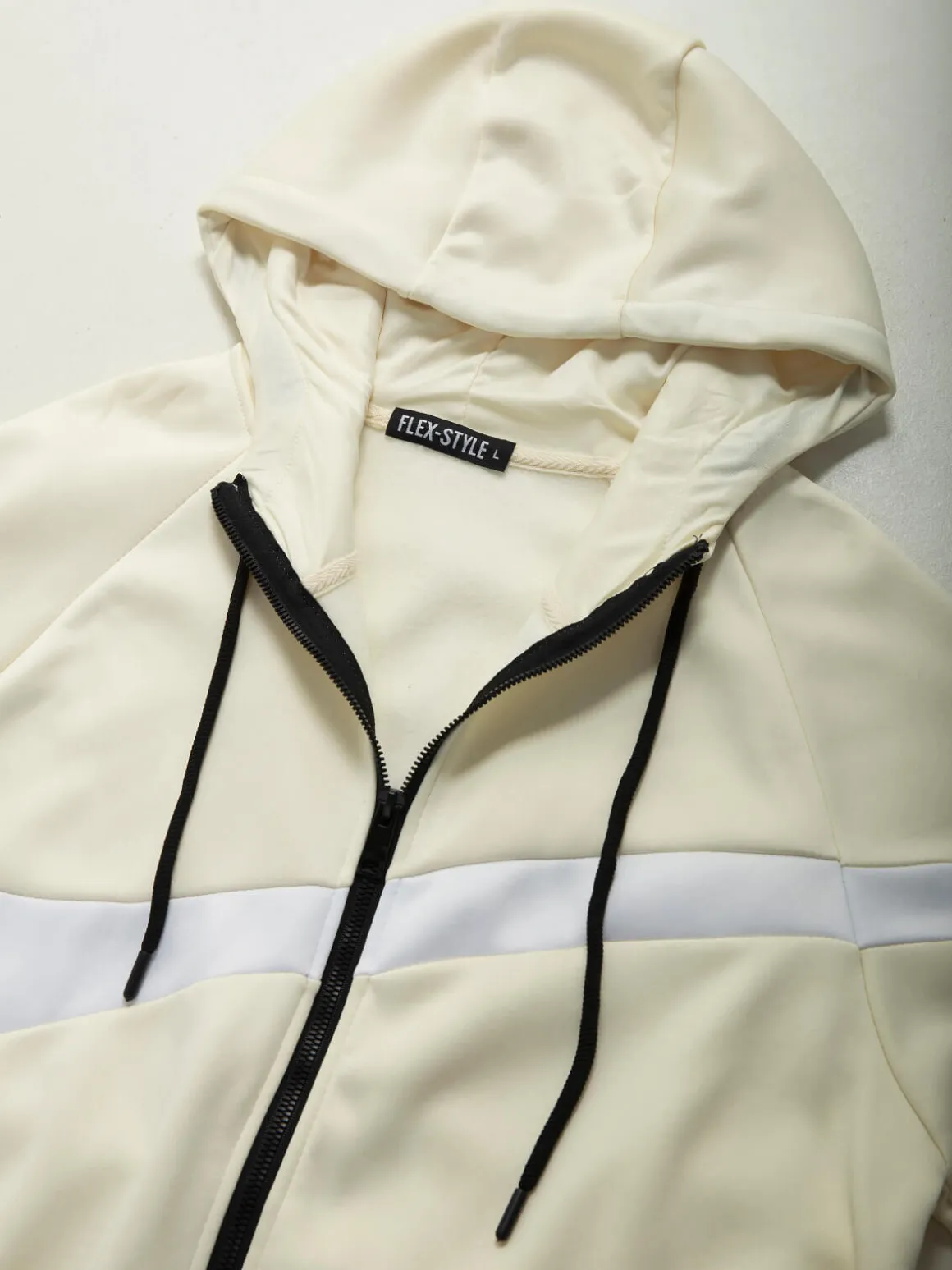 Casaco desportivo color block com capuz