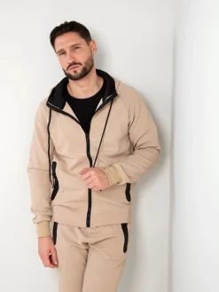 Casaco fato treino malha texturizada