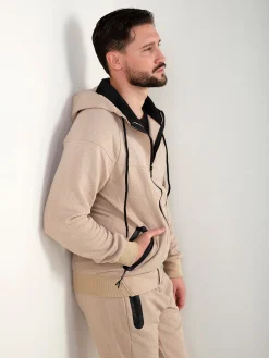 Casaco fato treino malha texturizada