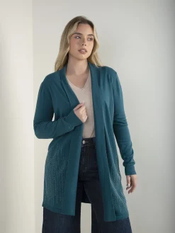 Casaco malha comprido com strass