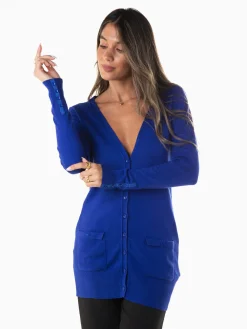 Casaco malha comprido com laços