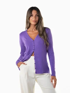 Casaco malha decote em V