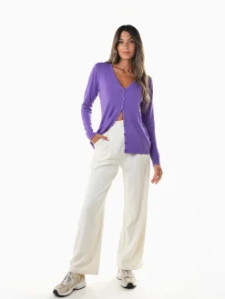 Casaco malha decote em V