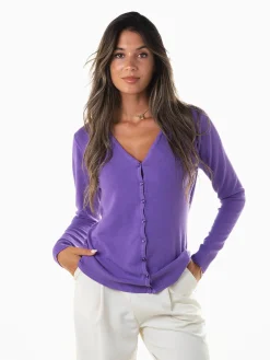 Casaco malha decote em V