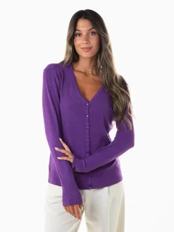 Casaco malha decote em V