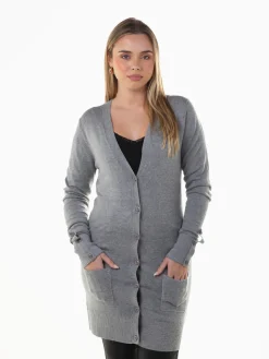 Casaco malha justo com botões