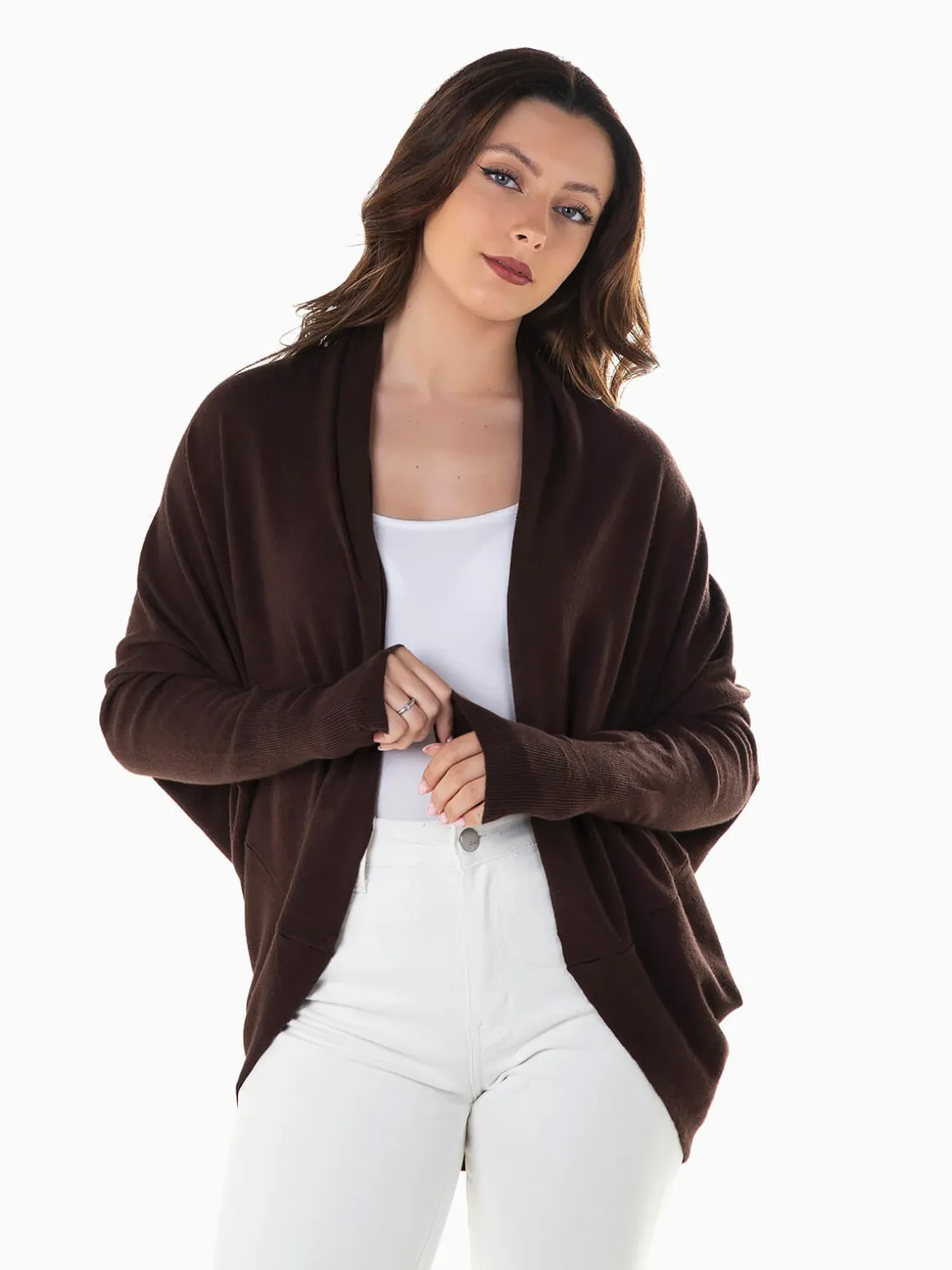 Casaco malha manga morcego