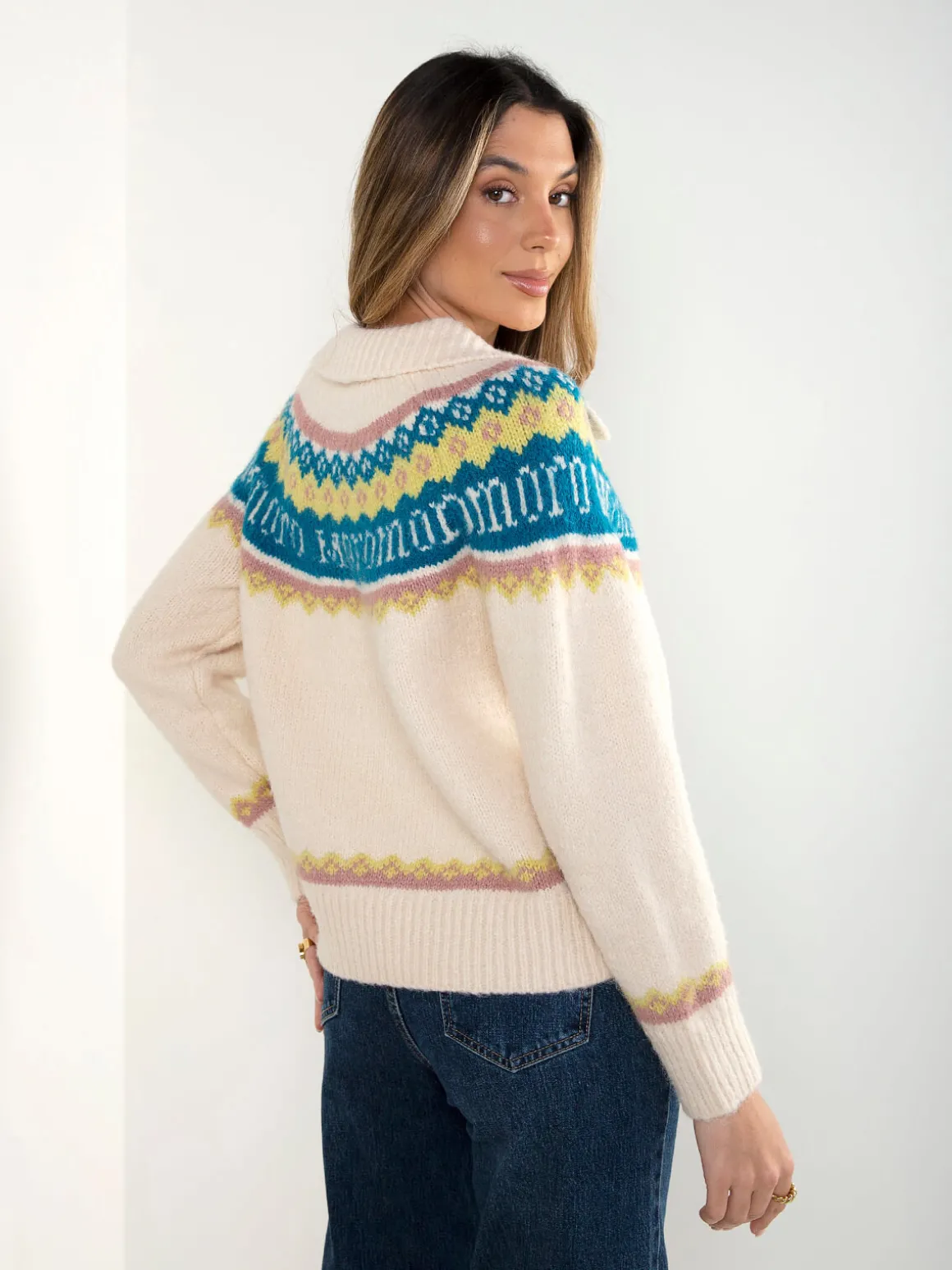 Casaco malha riscas com corações