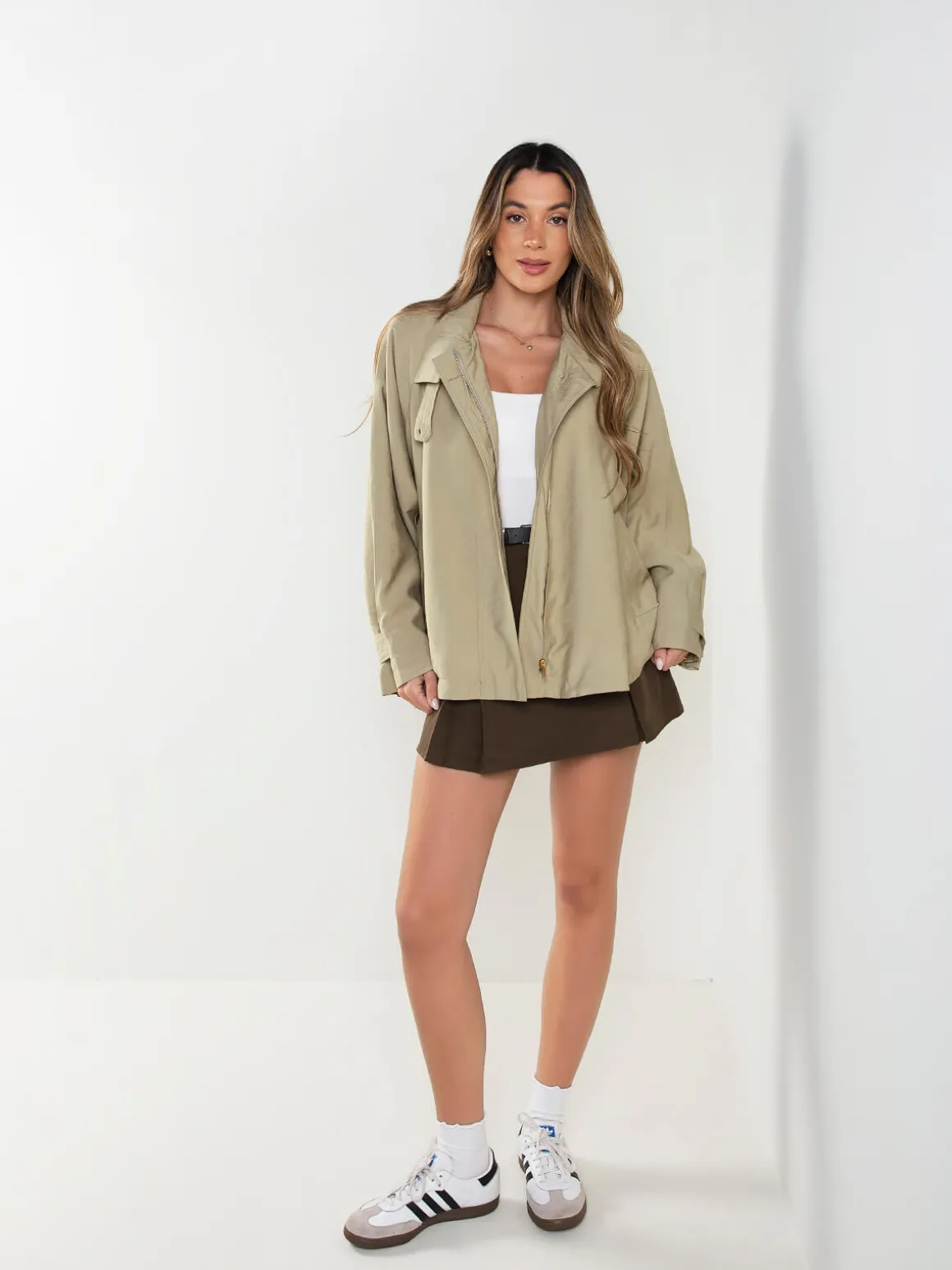 Casaco oversized gola alta