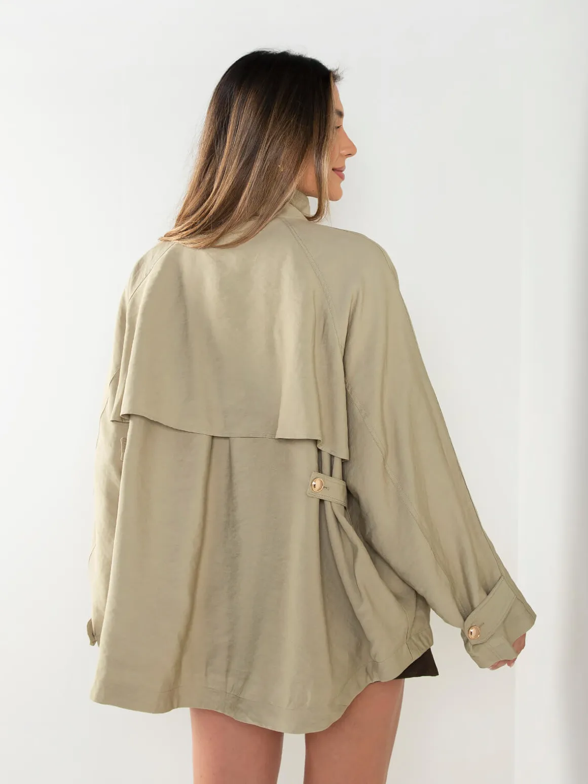 Casaco oversized gola alta