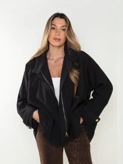 Casaco oversized gola alta