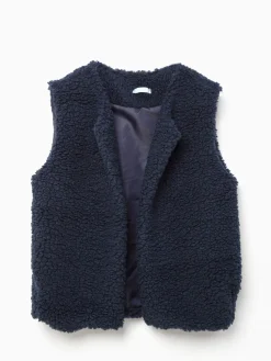 Colete aberto efeito pelo de ovelha
