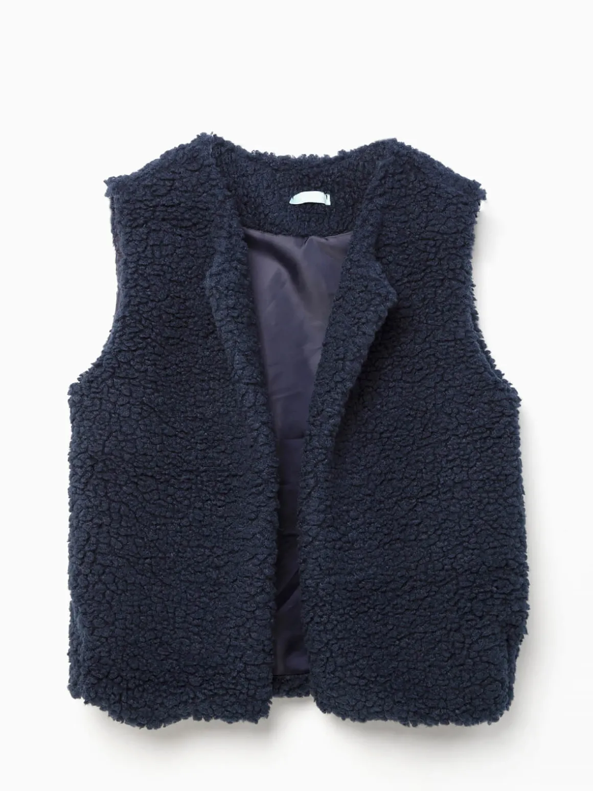 Colete aberto efeito pelo de ovelha